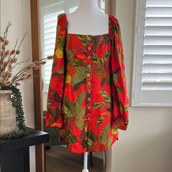 NWT FARM Rio Red forest birds romper - Picture 1 of 6